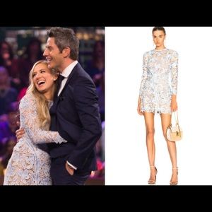 Self-Portrait Lily 3-D lace mini dress